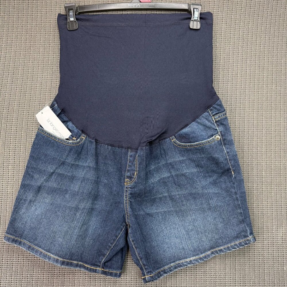 Liz Lange Maternity Denim Jean Shorts With Stretchy Belly Band S/P